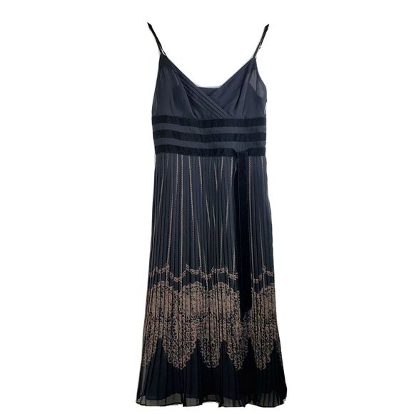 Ann Taylor LOFT Pleats Chiffon Velvet Dress 6 NWOT - Picture 1 of 7